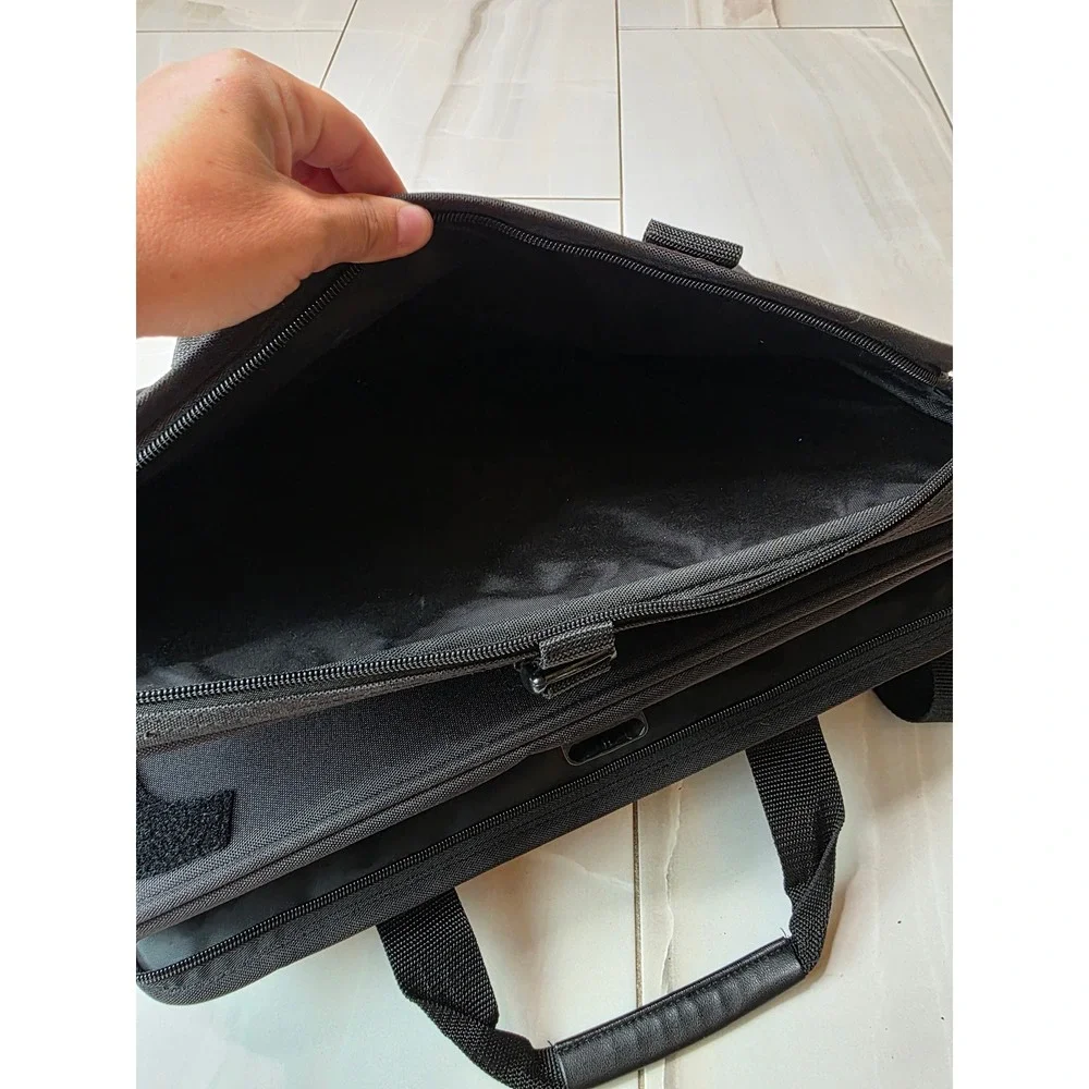 Waddell & Reed Black Laptop Messenger Bag Briefcase Canvas Professional W1 - Picture 5 of 16